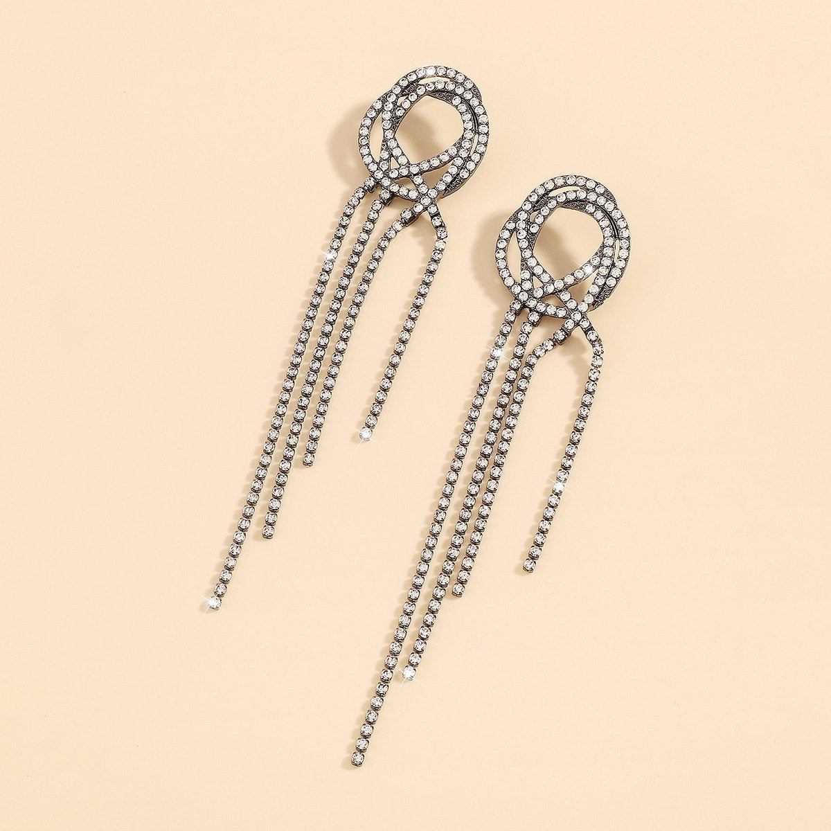 E11216 Exaggerated fashion earrings claw chain tassel temperament fairy earrings temperament rhinestone earrings