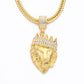 Diamond crown lion head hip hop necklace men's unisex gold-plated hiphop pendant X791