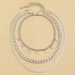 Fashion Simple Geometric Flat Snake Bone Chain Necklace Hip Hop Sequin Star Pendant Necklace Set