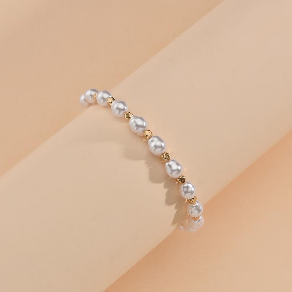 Ins Shaped Imitation Pearl Bracelet Retro Handwoven Bracelet Ladies Jewelry