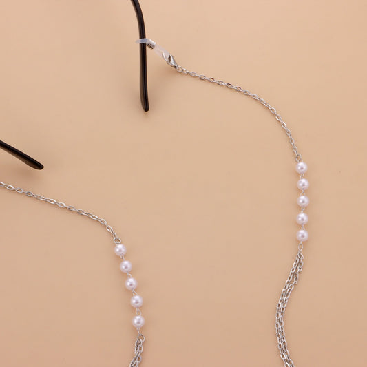 Jewelry Ladies White Pearl Trend Temperament Glasses Chain Personality Simple Mask Accessories