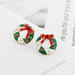 Cute fashion original design Christmas wreath bell earrings hit color girls heart personality all-match oil drop earrings female