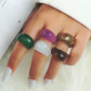 Creative color transparent acrylic ring ins personality simple round resin ring men and women the same style