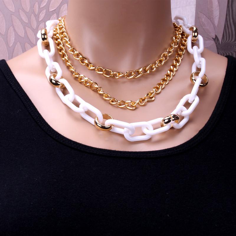 Sweater ChainMultilayer Acrylic Jewelry NecklaceHip Hop Trendy Pants Chain