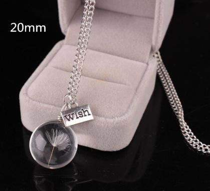 Jewelry Fashion Trendy Long Square Crystal Pendant Wishing Dandelion Necklace