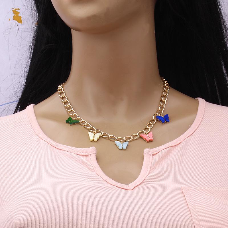 Jewelry Metal Chain Butterfly Necklace Exaggerated Butterfly Pendant Fashion Versatile Clavicle Chain