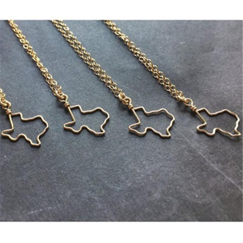 Cutout Texas Necklace US State Map Choker Choker Charm