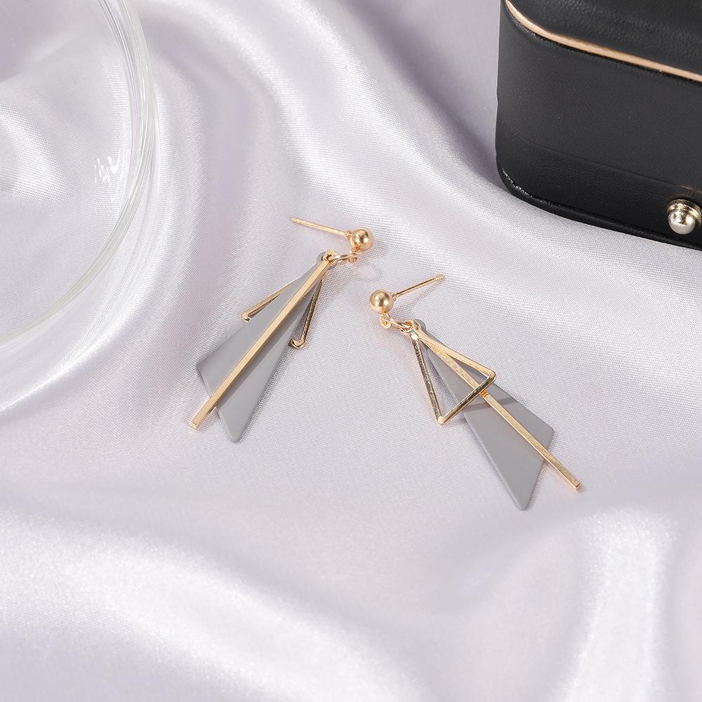 Earrings Geometric Tassels Triangular Temperament Earrings Beautiful Simple Internet Celebrity Fashion Versatile Earrings