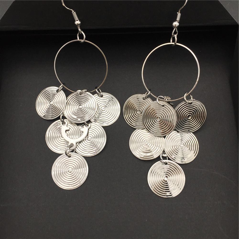 Fashion popular ring round disc sequins women's earrings earrings earrings stud jewelry