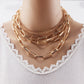 Jewelry Personality Geometric Layer Creative Necklace Women's Retro Punk Multi-layer Mix and Match Chain Necklace