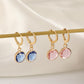 ins color transparent crystal earrings fashion light luxury French mini water drop earring temperament simple earrings