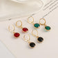 ins color transparent crystal earrings fashion light luxury French mini water drop earring temperament simple earrings