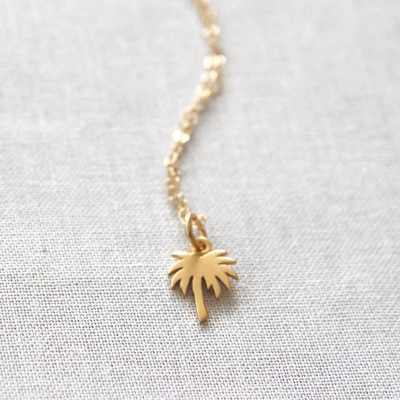 Jewelry Fashion Simple Metal Palm Tree Necklace Personality Charm Geometric Island Coconut Tree Necklace