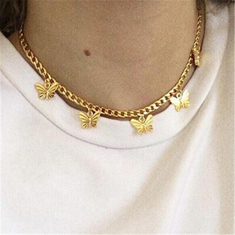 Fashion Retro Necklace Clavicle Chain Temperament Twill Butterfly Necklace Accessories