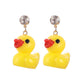 Personality Creative Ear Jewelry Cute Cartoon Little Yellow Duck Women's Pendant Ear Stud Earrings