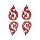 Jewelry geometric exaggerated hollow out dripping oil earrings national three-dimensional double flame niche earrings
