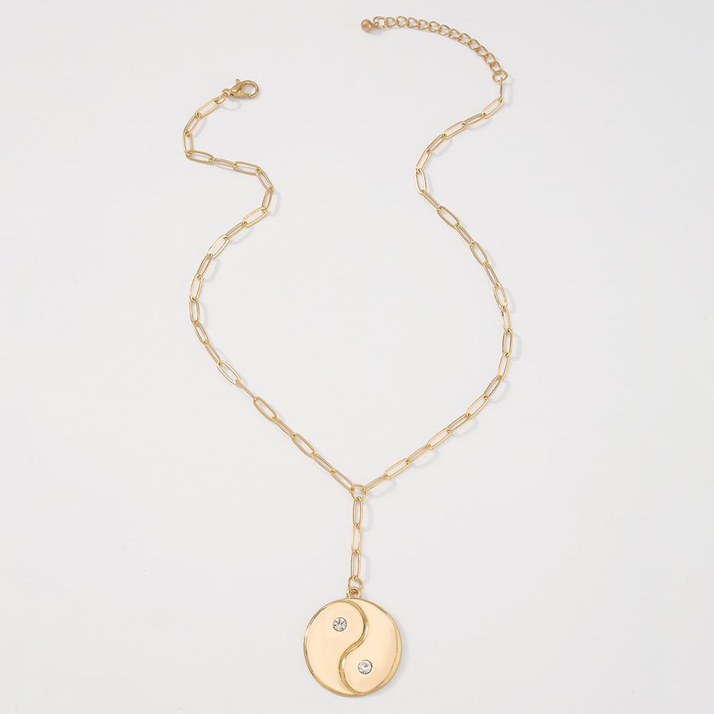 N8825 Exaggerated Necklace Hip-Hop Street Shot Y-shaped Long Necklace Temperament Retro Creative Clavicle Chain