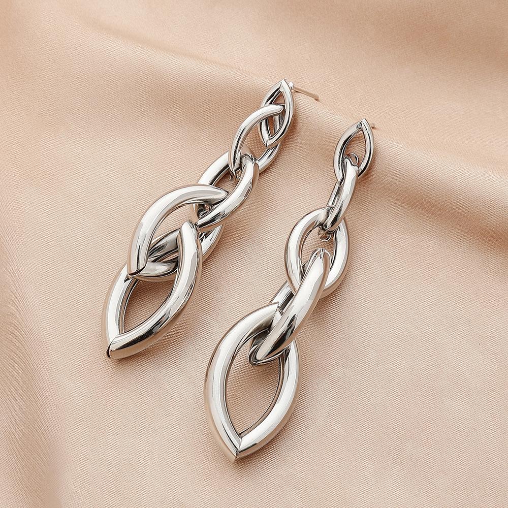 Punk Long Hollow Metal Geometric Earrings Personality Creative Temperament Fashion Trend Earrings