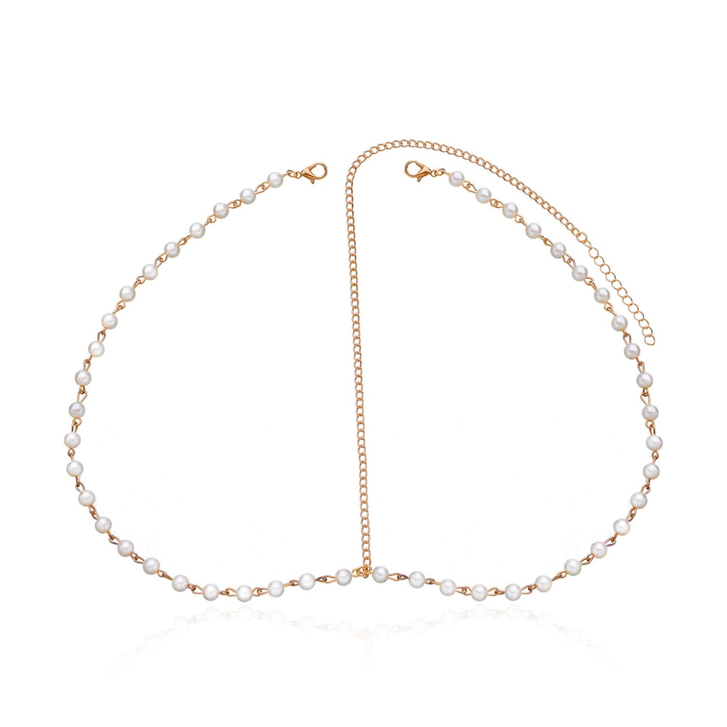 Ornament Mori simple and beautiful all-match handmade beaded pearl head chain headband hair accessories