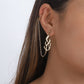E1431 Light Luxury Geometric Asymmetrical Earrings Long Chain Lock Flame Element Sweet Cool Earrings For Women