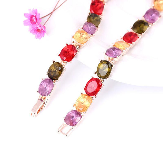 Simple fashion colorful zircon Mona Lisa gemstone bracelet temperament all-match color diamond jewelry