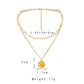 Titanium steel gold-plated pendant temperament all-match fashion pearl necklace retro round medal coin pendant necklace