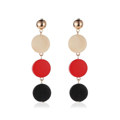 Fashion earrings creative wooden tassel earrings female ins net red color long wooden earrings earrings