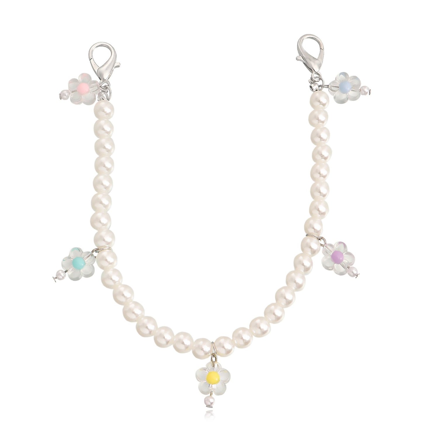 Jewelry ins imitation pearl shoe chain accessories female fashion flower pendant shoe decoration