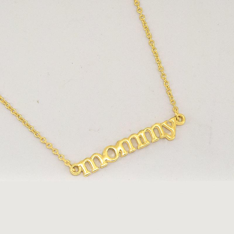 Mommy Necklace Mother Necklace Pendant Clavicle Chain English Alphabet Necklace