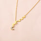 Minority diamond-encrusted moon tassel pendant all-match fashion titanium steel gold-plated crescent moon necklace for women