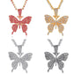 Butterfly Necklace Temperament Full Diamond Single Claw Chain Jewelry Simple Versatile Rhinestone Clavicle Chain