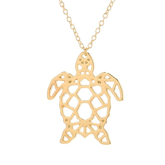 Jewelry Hollow Small Turtle Necklace Pendant Electroplated Gold Silver Alloy Necklace