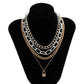 Jewelry punk hip-hop multi-layer thick chain necklace female retro personality mixed color chain lock necklace