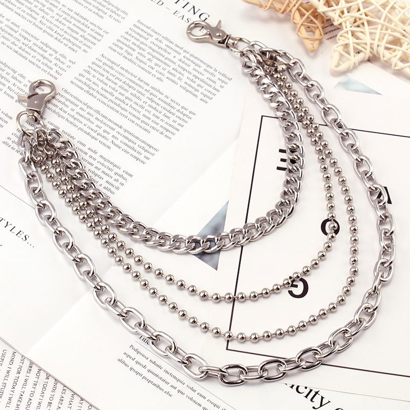 Hip-hop punk fashion metal waist chain personality popular multi-layer jeans chain ins