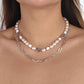N1351 Elegant Retro Ethnic Necklace Pearl Shell Chain Multi-element Necklace Exaggerated Necklace