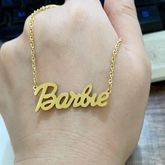 Fashion cute Barbie necklace English alphabet Barbie necklace female