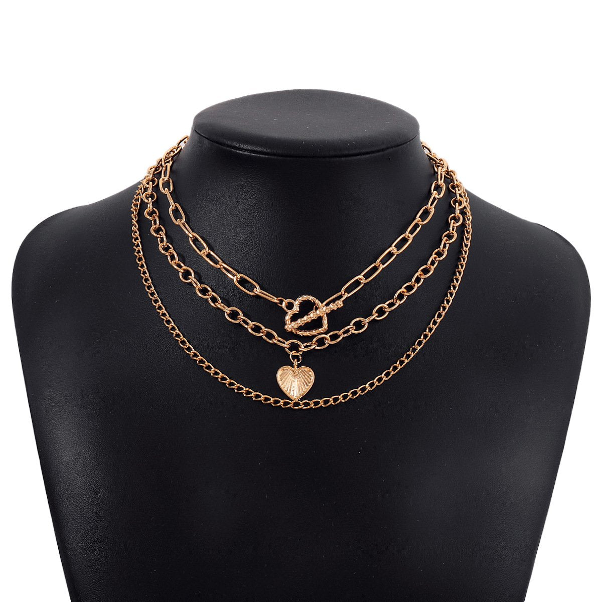 N162 Jewelry exaggerated multi-layer chain punk necklace niche indifferent love necklace