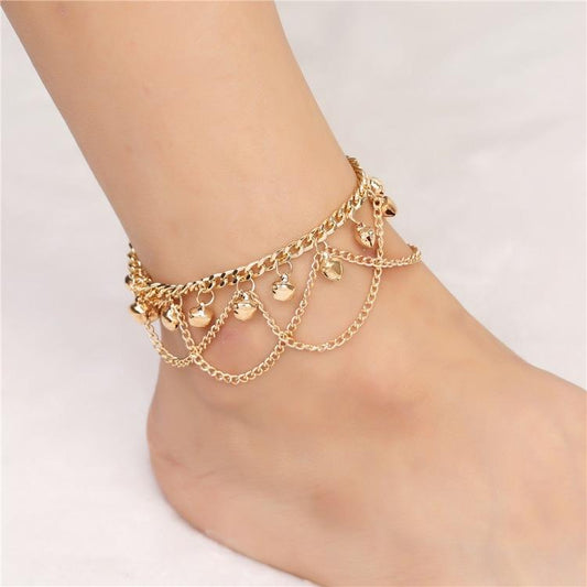 Foot Decoration Personality Fashion Bell Anklet Bohemian Wave Tassel Bell Ladies Anklet