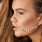 Personalized creative punk earrings geometric rhombus tassel chain earrings nose clip