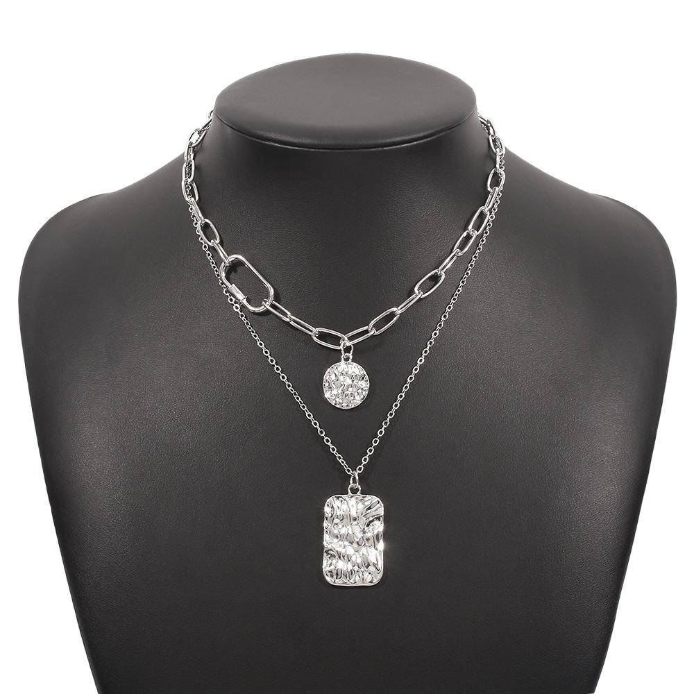 N9547 Jewelry Simple Stacked Double Layer Necklace Retro Personality Fashion Chain Necklace Women