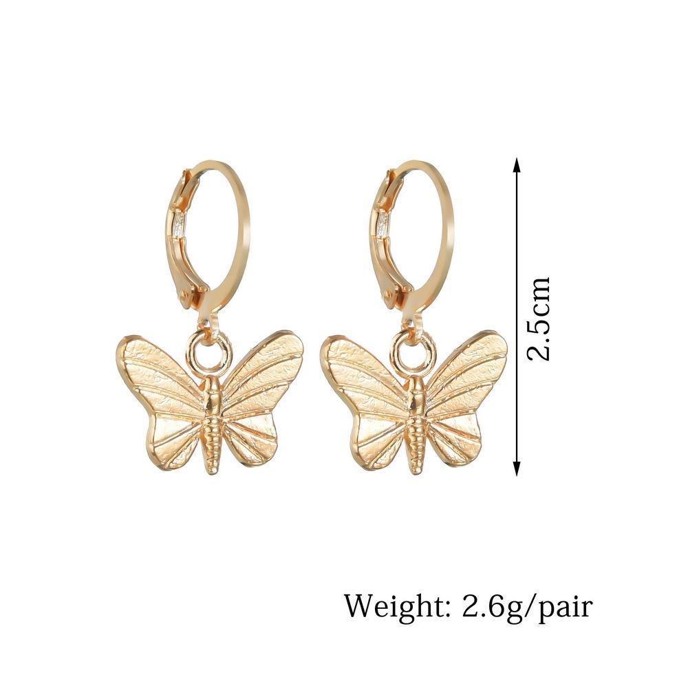 Accessories Retro Butterfly Earrings Female Personality High Cold Alloy Insect Earrings