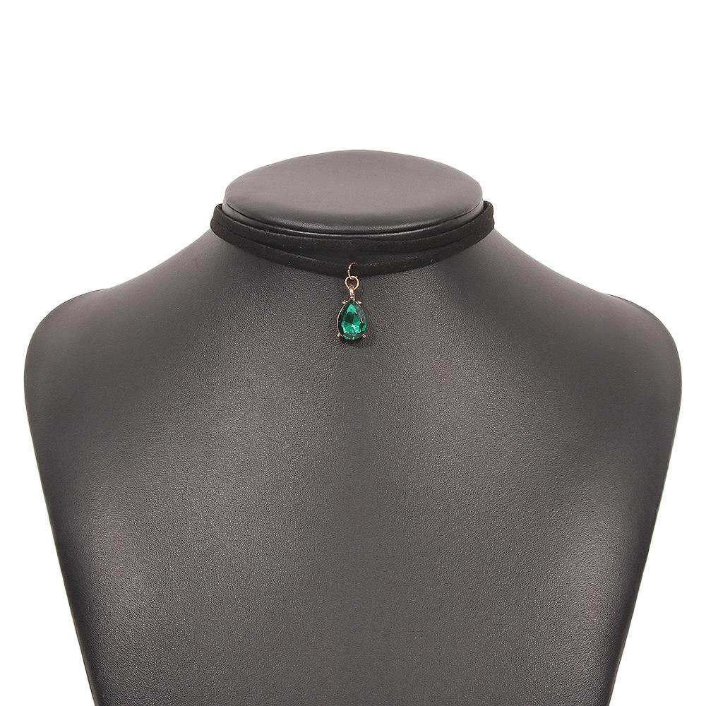 N9135 Harajuku Net Red Necklace Glass Diamond Temperament Double Clavicle Chain Retro Short Personality Necklace