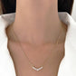 Ins Simple Diamond Necklace Female Retro Fashion Niche Design Curved Pendant Clavicle Chain Temperament Necklace