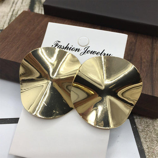 Round three-dimensional twisted piece earrings popular jewelry Indian gold earrings export