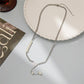 Fashion Light Luxury Love Pearl Tassel Necklace Women's Versatile Temperament Pearl Stitching Diamond Heart Clavicle Chain