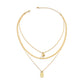 Jewelry Hip Hop Retro Metal Letter Tag Necklace Female Versatile Snake Bone Chain Hang Ball Necklace