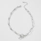 N8985 Personality OT Buckle Necklace Metal Texture Simple Single-layer Necklace Geometric Small Street Style Necklace Women