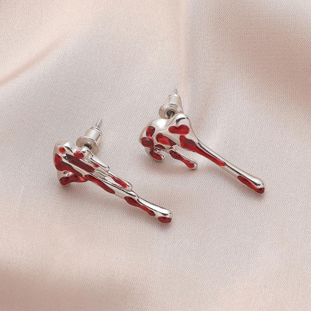 Fashion and popular Halloween earrings creative lunar eclipse blood drop earrings funny drop-shaped earrings
