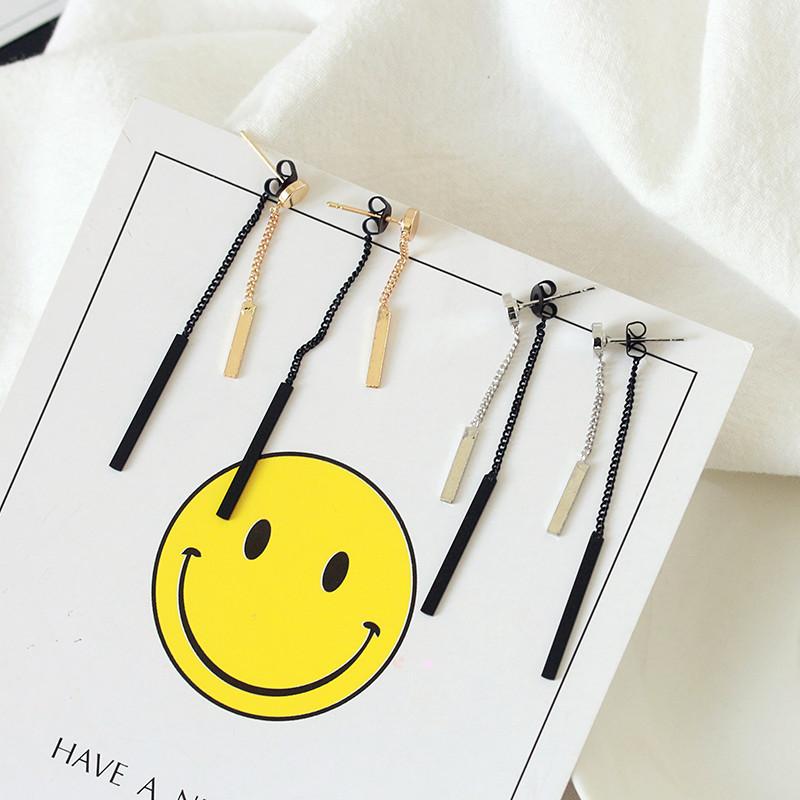 Fashion metal chain ladies temperament long tassel stud earrings earrings summer earrings accessories