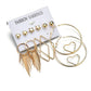 Jewelry Creative Punk Large Circle Tassel Stud Earrings 6 Pairs Set Earrings